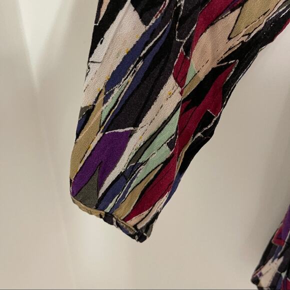 ELLA MOSS Stained Glass 3/4 Sleeve Top Graphic Art Print Size Medium - Picture 4 of 8